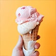Pink icecream in a cup
